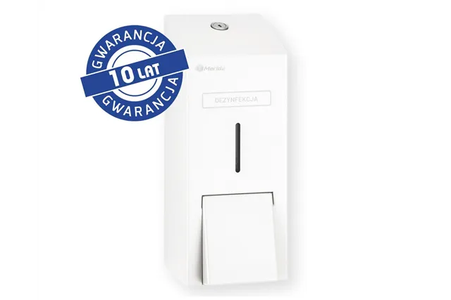 Dozownik płynu dezynfekcyjnego w sprayu MERIDA STELLA WHITE LINE, pojemność wkładów 1000 ml , biały
 Merida DSB406