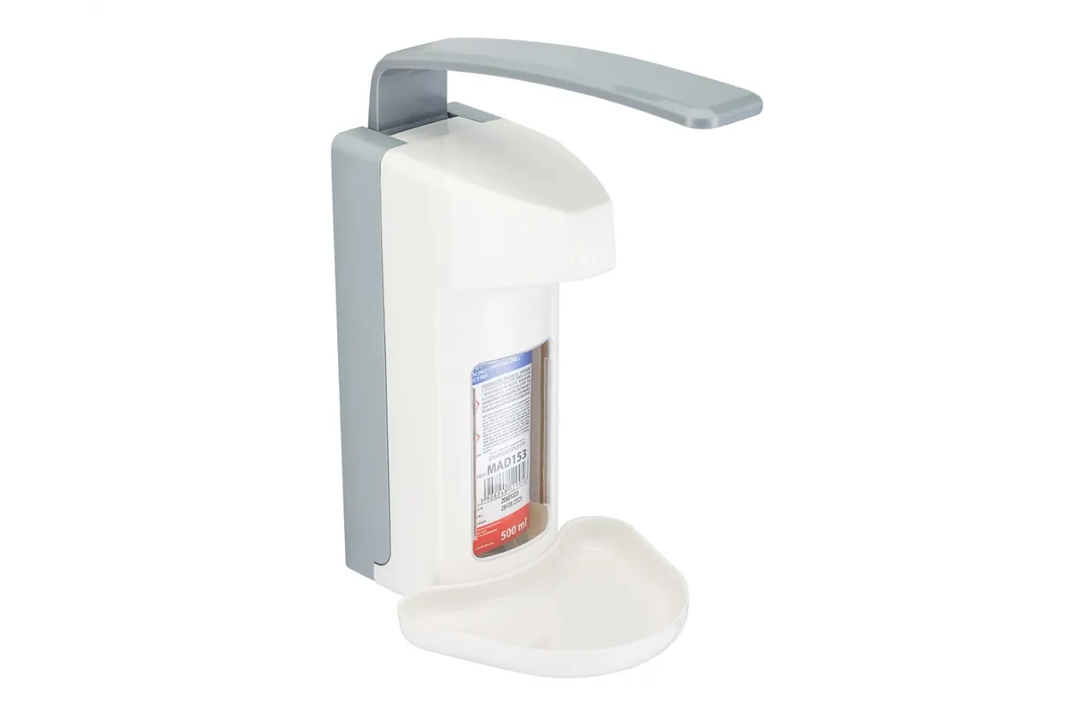 Dozownik z przyciskiem łokciowym na wkłady 500 ml, z tacką ociekową, tworzywo ABS
 Merida D9PT