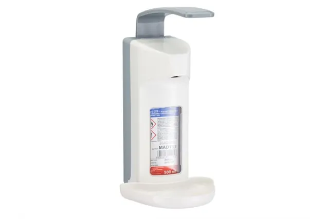 Dozownik z przyciskiem łokciowym na wkłady 500 ml, z tacką ociekową, tworzywo ABS
 Merida D9PT