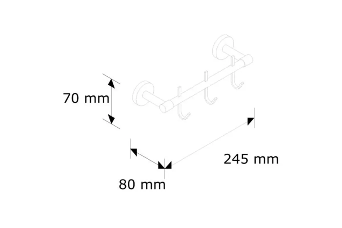 Drążek L200 mm z trzema haczykami MERIDA STELLA BLACK LINE, czarny
 Merida GSC407