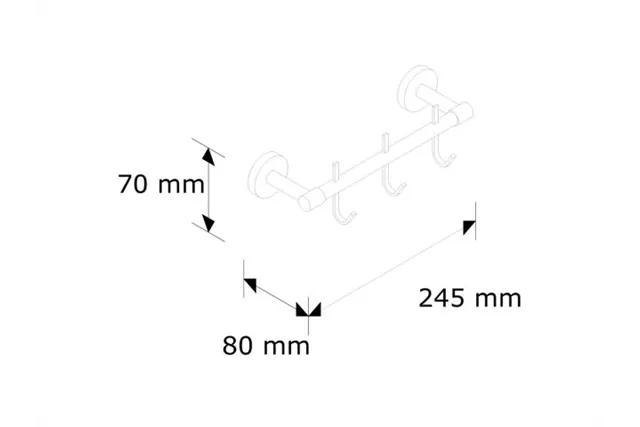Drążek L200 mm z trzema haczykami MERIDA STELLA BLACK LINE, czarny
 Merida GSC407