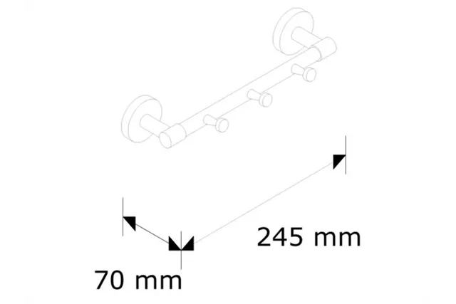 Drążek L200 mm z trzema zawieszkami MERIDA STELLA BLACK LINE, czarny
 Merida GSC408