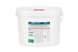 Chusteczki nasączone do dezynfekcji rąk i powierzchni MERIDA VADO SOFT, wiadro 10 l, rolka 122,36 m, 322 listki
 UMD832
