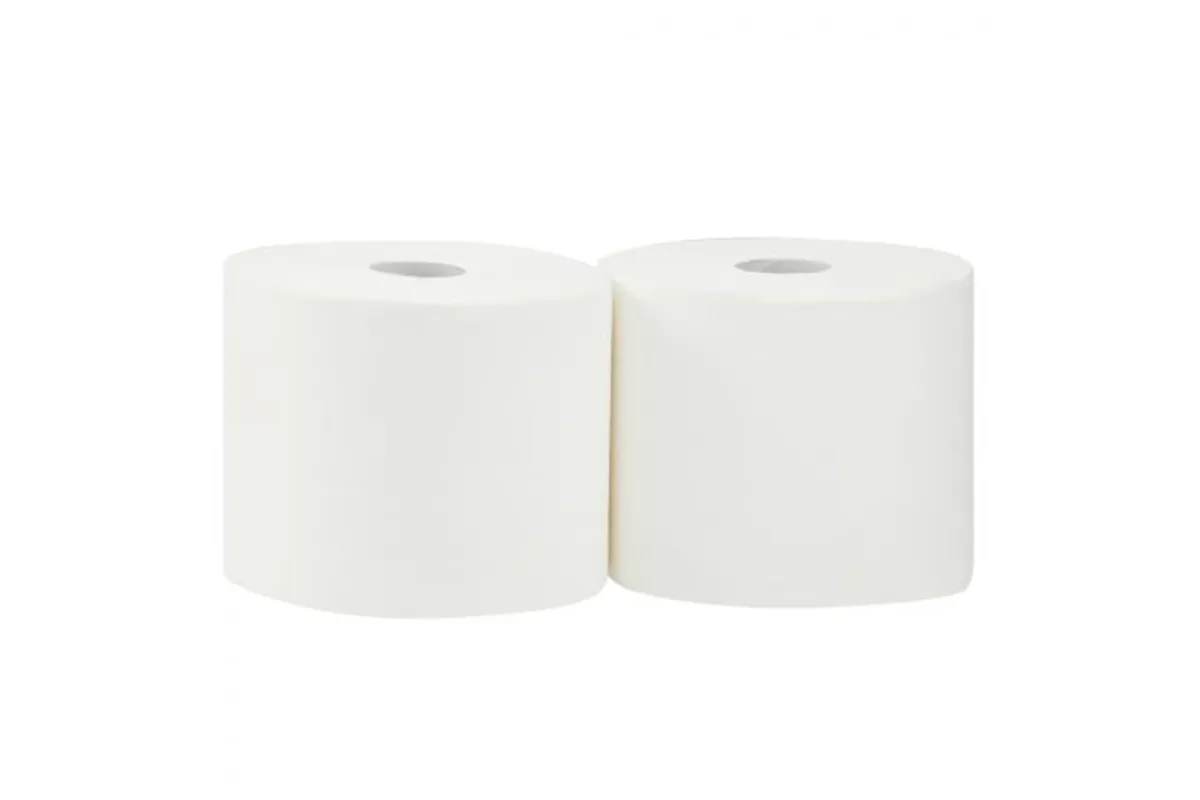 Czyściwo papierowe MERIDA TOP 24, długość 300 m, dwuwarstwowe, BIAŁE, zgrzewka 2 sztuki, ECOLABEL
 Merida UTB006