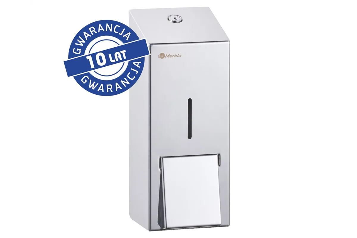 Dozownik mydła w pianie MERIDA STELLA MAXI, na jednorazowe wkłady 700 g z pompką spieniającą, stal polerowana
 Merida DSP206