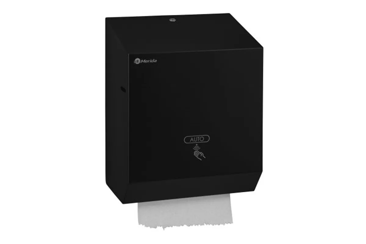 Automatyczny bezdotykowy podajnik ręczników papierowych w rolach MERIDA STELLA BLACK LINE AUTOMATIC MAXI, czarny
 Merida CSC503