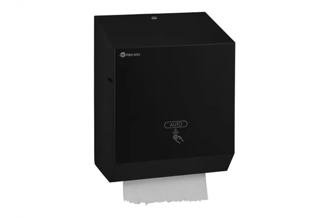 Automatyczny bezdotykowy podajnik ręczników papierowych w rolach MERIDA STELLA BLACK LINE AUTOMATIC MAXI, czarny
 Merida CSC503