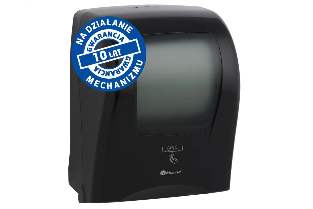 Automatyczny bezdotykowy podajnik ręczników papierowych w roli MERIDA ONE AUTOMATIC MAXI, tworzywo ABS, czarny
 Merida CEC501