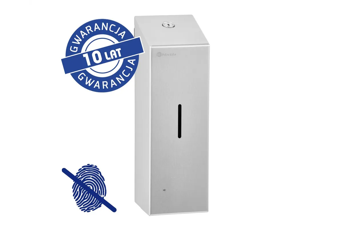 Bezdotykowy automatyczny dozownik mydła w pianie MERIDA STELLA AUTOMATIC SLIM Anti-FingerPrint stal matowa z powłoką AFP
 DSM29