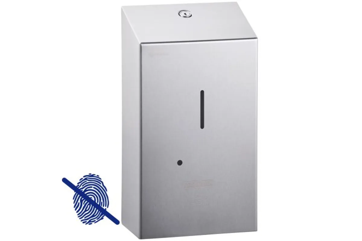 Bezdotykowy automatyczny dozownik mydła w płynie MERIDA STELLA AUTOMATIC AntiFingerPrint  1000ml stal matowa powłoka AFP
 DSM17