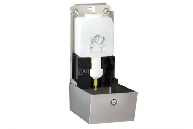 Bezdotykowy automatyczny dozownik mydła w płynie MERIDA STELLA AUTOMATIC AntiFingerPrint  1000ml stal matowa powłoka AFP
 DSM17