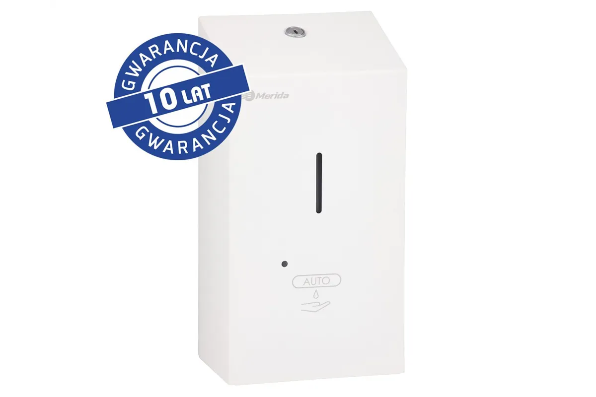 Bezdotykowy automatyczny dozownik mydła w płynie MERIDA STELLA WHITE LINE AUTOMATIC, pojemność zbiornika 1000 ml, biały
 DSB109