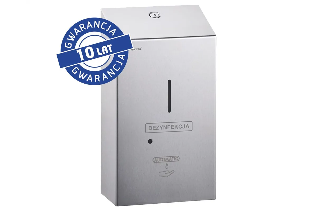 Bezdotykowy automatyczny dozownik płynu dezynfekcyjnego w sprayu na wkłady 1000ml MERIDA STELLA, stal matowa
 DSM409