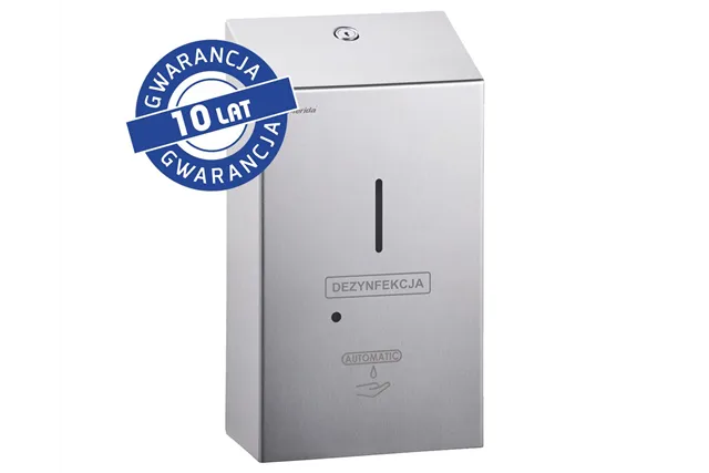 Bezdotykowy automatyczny dozownik płynu dezynfekcyjnego w sprayu na wkłady 1000ml MERIDA STELLA, stal matowa
 DSM409