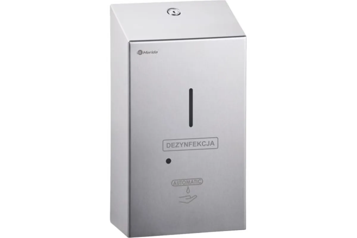 Bezdotykowy automatyczny dozownik płynu dezynfekcyjnego w sprayu na wkłady 1000ml MERIDA STELLA, stal matowa
 DSM409