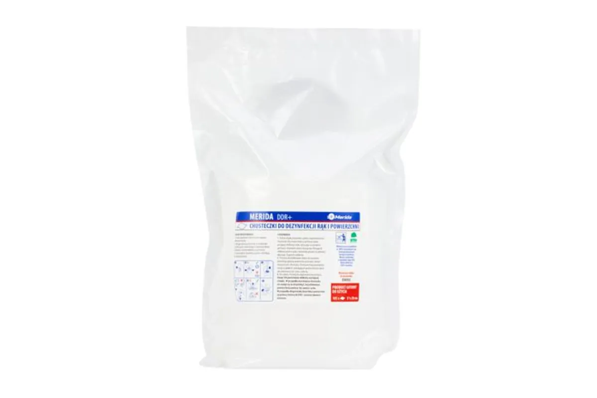 Chusteczki nasączone do chirurgicznej i higienicznej dezynfekcji rąk i powierzchni MERIDA POLANA DDR+, 105 listków.
 UMD050