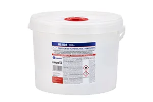 Chusteczki nasączone do dezynfekcji rąk i powierzchni MERIDA POLANA DDR+, wiadro 10 l, rolka 122,36 m, 322 listki
 UMD831