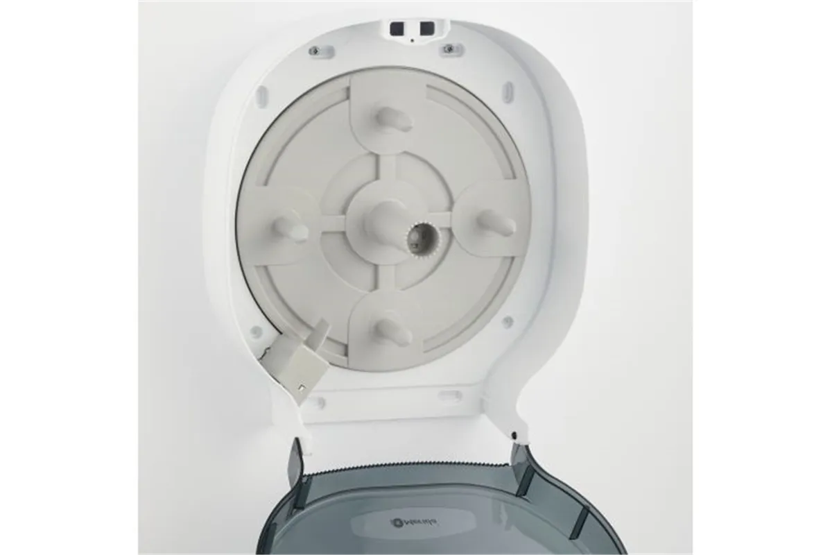 Pojemnik na cztery rolki papieru toaletowego bez gilzy MERIDA ONE, tworzywo ABS, biały
 Merida BEB302