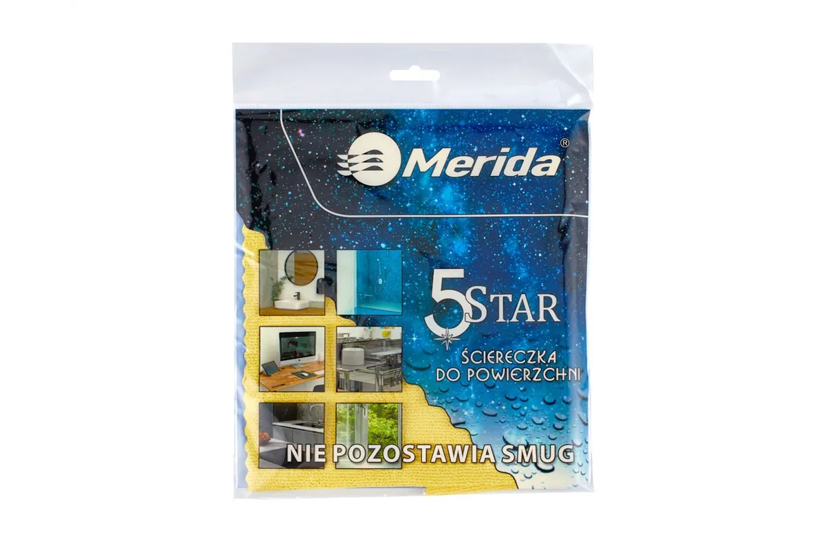 Ściereczka z mikrowłókna powlekanego poliuretanem MERIDA 5 STAR żółta
 Merida SRL035
