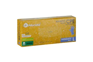 Rękawice hybrydowe antypoślizgowe niebieskie, opakowanie 200 szt., rozmiar L
 Merida TRN524