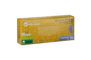 Rękawice hybrydowe antypoślizgowe niebieskie, opakowanie 200 szt., rozmiar M
 Merida TRN523