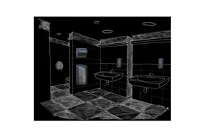 Pojemnik na papier toaletowy w listkach MERIDA UNIQUE GLAMOUR BLACK LINE
 Merida BUH419