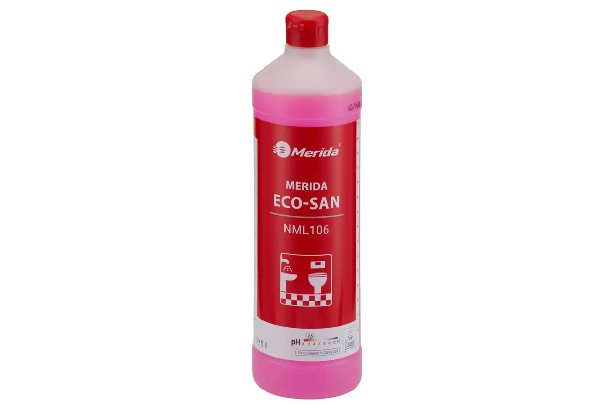 MERIDA ECO-SAN, ekologiczny środek do codziennego mycia sanitariatów, butelka 1 l, ECOLABEL
 Merida NML106