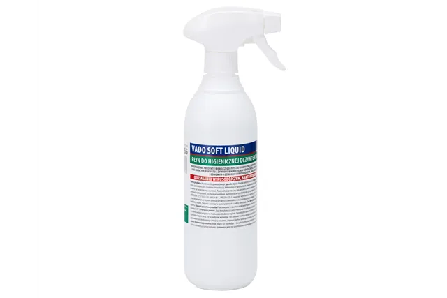 MERIDA VADO SOFT bezalkoholowy płyn do higienicznej dezynfekcji rąk i powierzchni, butelka ze spryskiwaczem 500 ml
 MAD165
