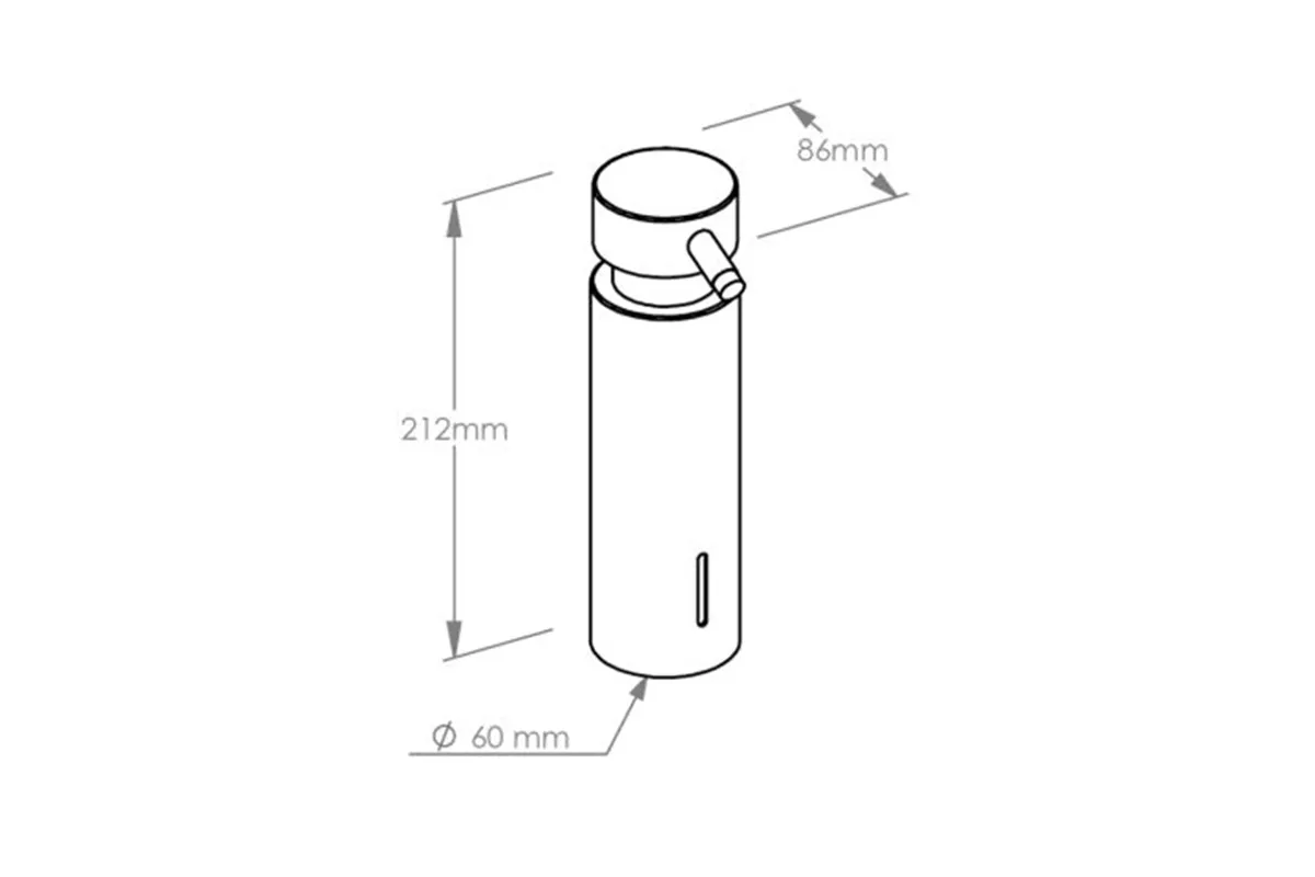 Dozownik mydła w płynie mocowany do blatu MERIDA STELLA BLACK LINE, pojemność zbiornika 300 ml, czarny
 Merida DSC111