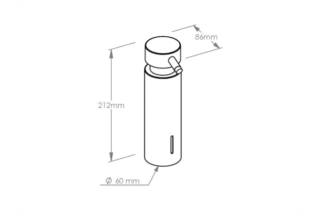 Dozownik mydła w płynie mocowany do blatu MERIDA STELLA BLACK LINE, pojemność zbiornika 300 ml, czarny
 Merida DSC111