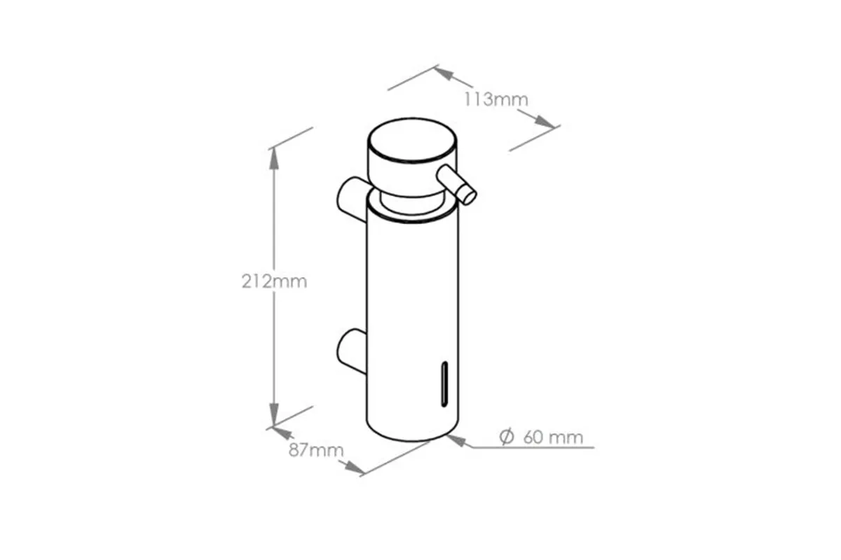 Dozownik mydła w płynie mocowany do ściany MERIDA STELLA BLACK LINE, pojemność zbiornika 300 ml, czarny
 Merida DSC112