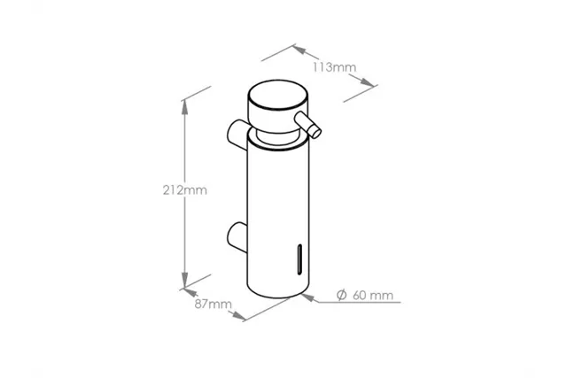 Dozownik mydła w płynie mocowany do ściany MERIDA STELLA BLACK LINE, pojemność zbiornika 300 ml, czarny
 Merida DSC112