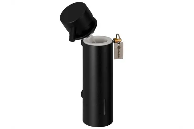 Dozownik mydła w płynie mocowany do ściany MERIDA STELLA BLACK LINE, pojemność zbiornika 300 ml, czarny
 Merida DSC112