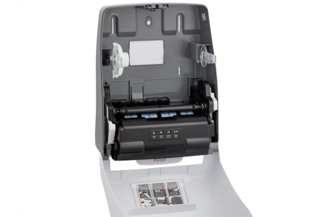 Automatyczny bezdotykowy podajnik ręczników papierowych w rolach MERIDA ONE AUTOMATIC MAXI, tworzywo ABS, biały
 Merida CEB501