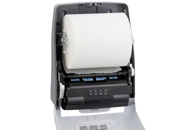 Automatyczny bezdotykowy podajnik ręczników papierowych w rolach MERIDA ONE AUTOMATIC MAXI, tworzywo ABS, biały
 Merida CEB501