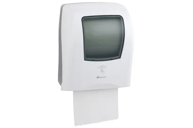 Automatyczny bezdotykowy podajnik ręczników papierowych w rolach MERIDA ONE AUTOMATIC MAXI, tworzywo ABS, biały
 Merida CEB501