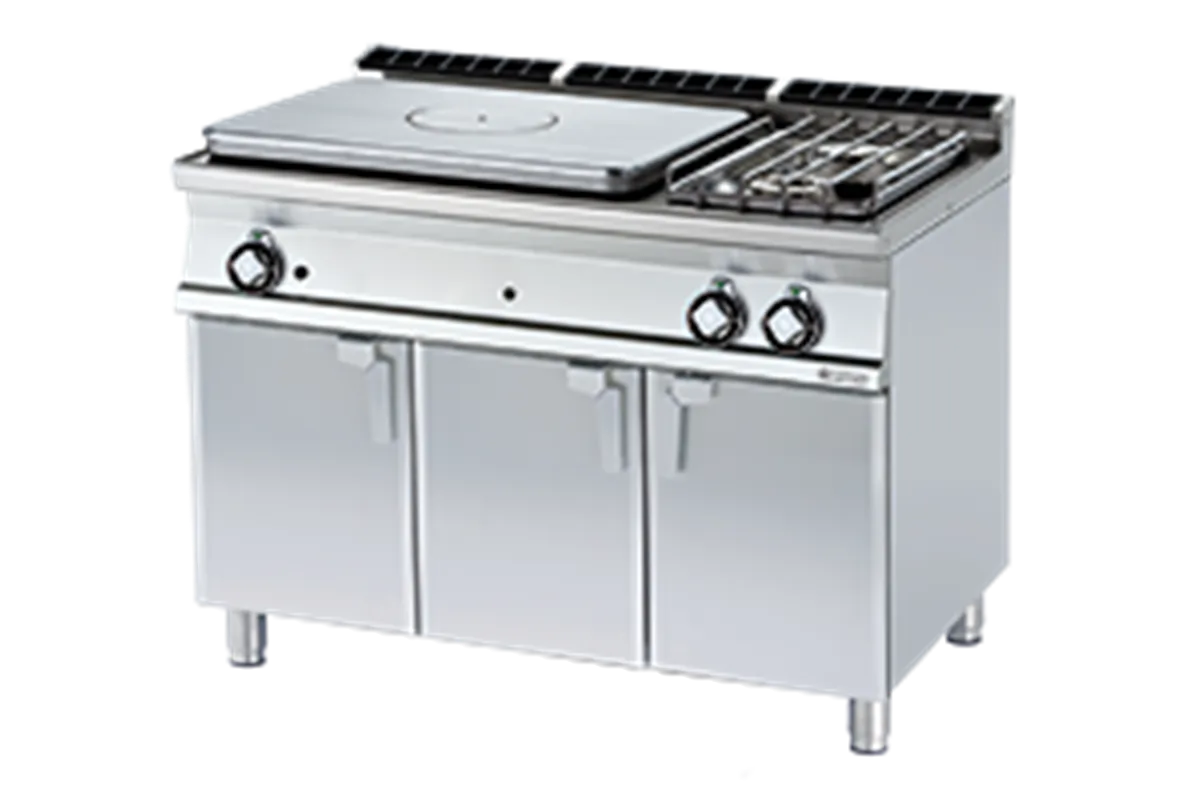 TP2 - 712 G/P ﻿﻿Kuchnia żeliwna gazowa z szafką RM Gastro