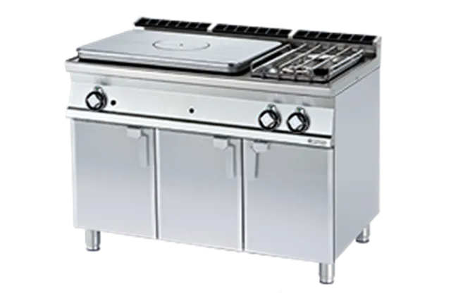 TP2 - 712 G/P ﻿﻿Kuchnia żeliwna gazowa z szafką RM Gastro