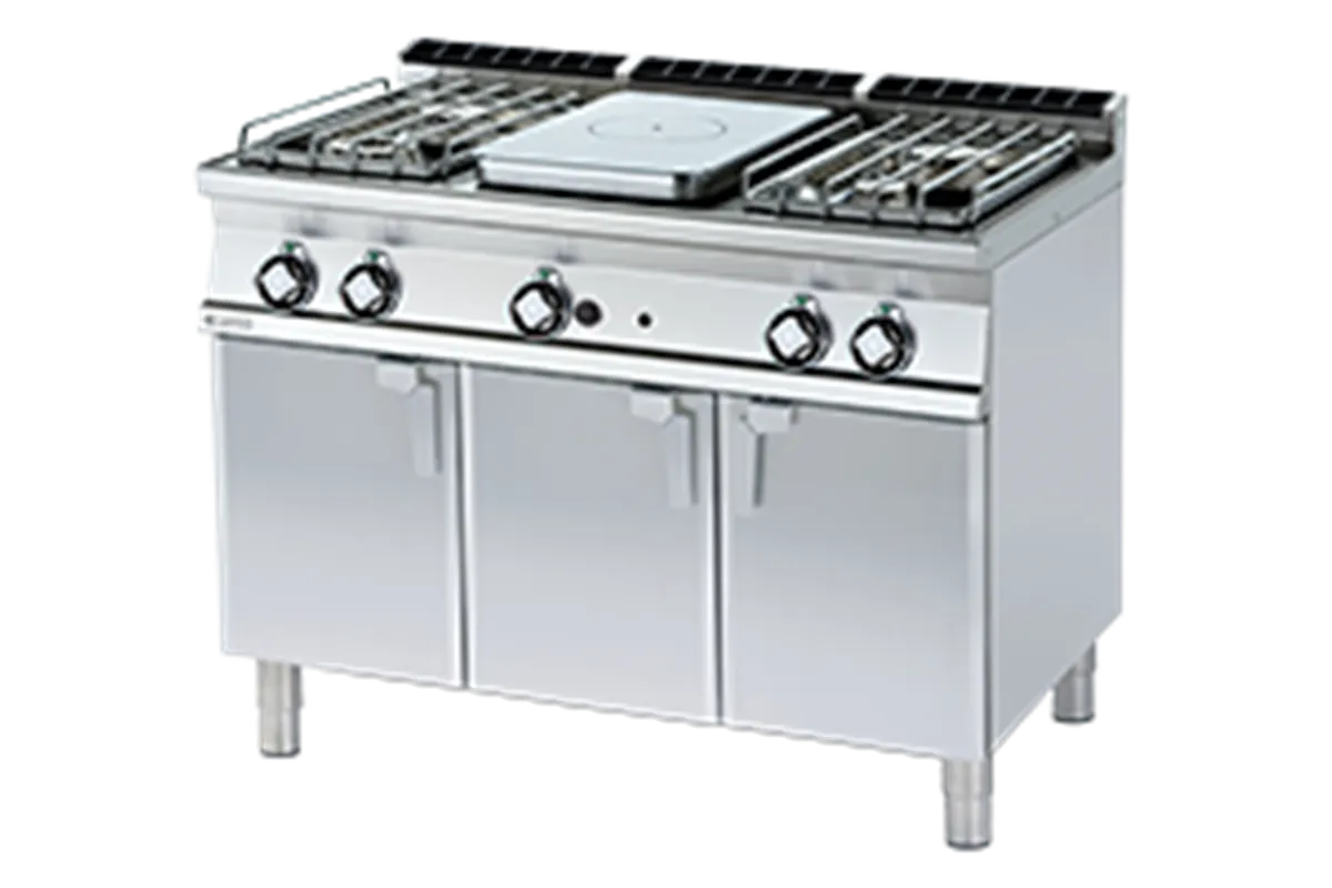 TP4 - 712 G/P ﻿﻿Kuchnia żeliwna gazowa z szafką RM Gastro