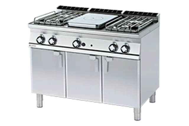 TP4 - 712 G/P ﻿﻿Kuchnia żeliwna gazowa z szafką RM Gastro