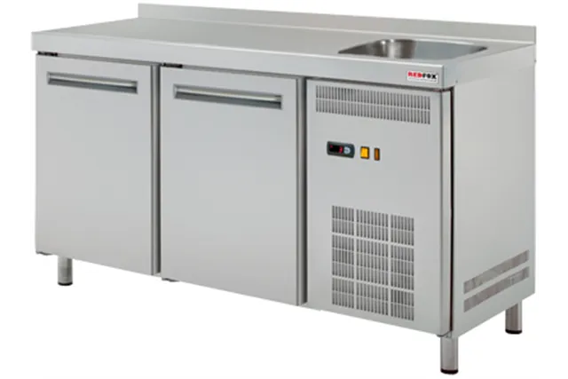 RT 2DS ﻿Stół chłodniczy dwudrzwiowy ze zlewem Red Fox