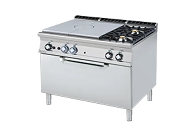 TPF2 - 912 GE ﻿﻿Kuchnia żeliwna gazowa z piekarnikiem elektrycznym RM Gastro