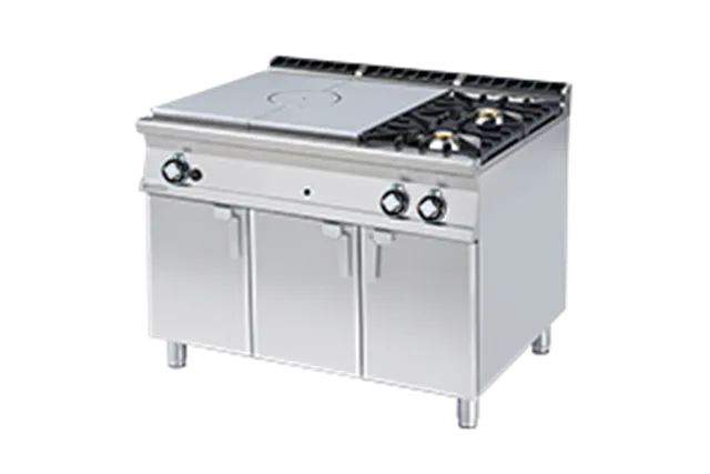 TP2 - 912 G ﻿﻿Kuchnia żeliwna z szafką RM Gastro