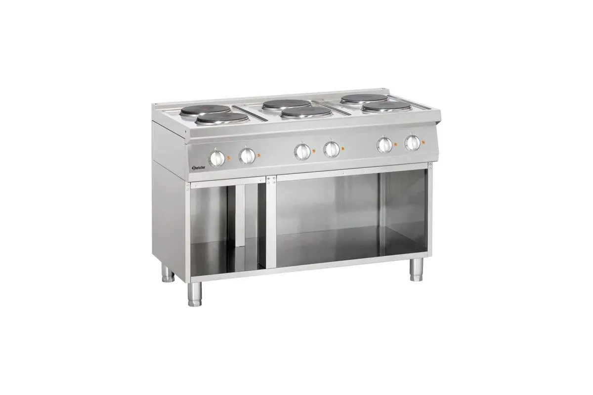 6-płytowa kuchnia elektryczna z podstawą otwartą seria 700