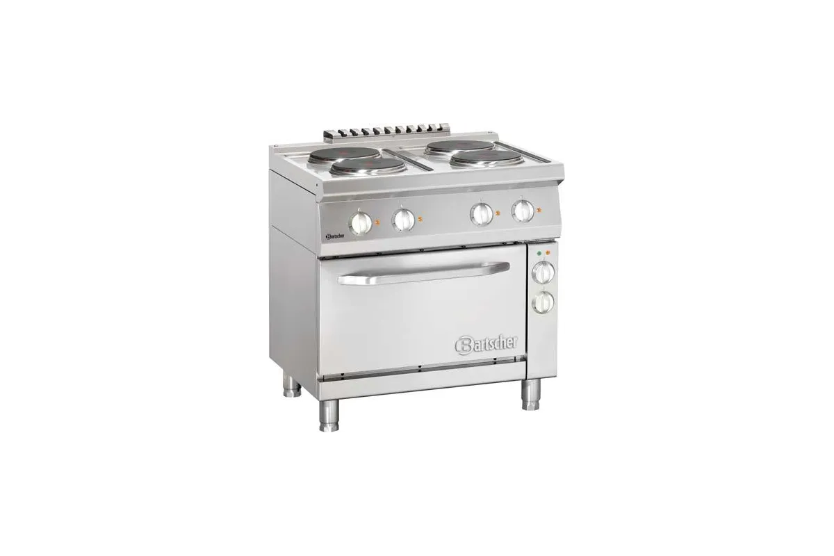 4-płytowa kuchnia elektryczna z piekarnikiem elektrycznym z termoobiegiem 2/1 GN seria 700