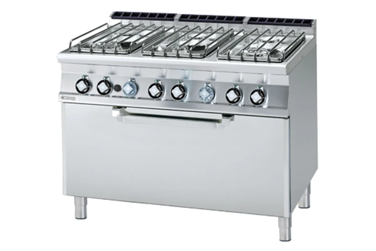 CF6 - 712 GE/P ﻿﻿Kuchnia gazowa z piekarnikiem elektrycznym RM Gastro