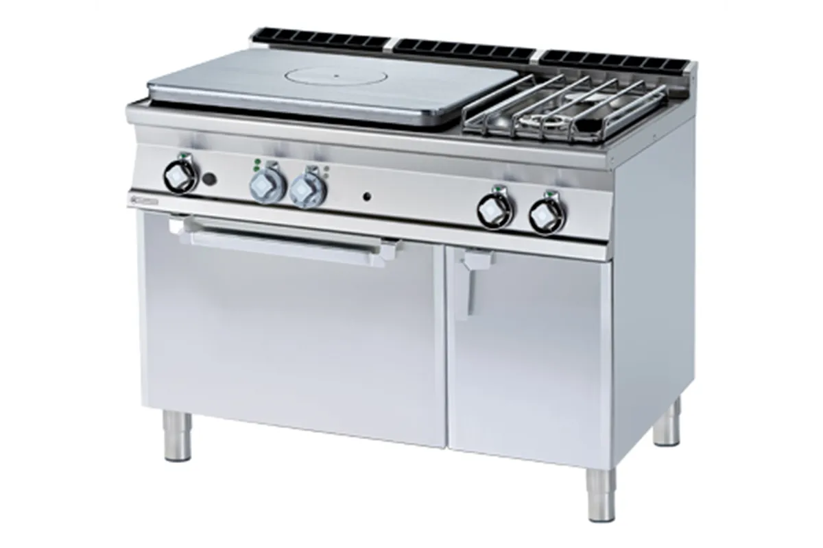 TPF2 - 712 GEV/P ﻿﻿Kuchnia żeliwna gazowa z piekarnikiem elektrycznym RM Gastro