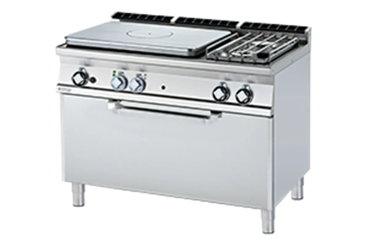TPF2 - 712 GE/P ﻿﻿Kuchnia żeliwna gazowa z piekarnikiem elektrycznym RM Gastro