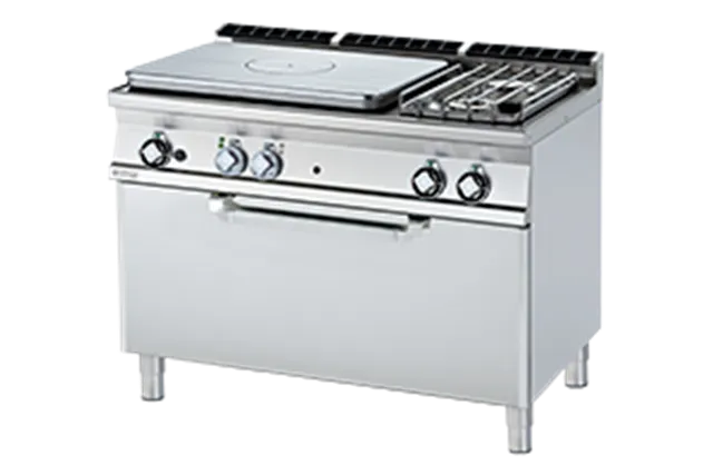 TPF2 - 712 GE/P ﻿﻿Kuchnia żeliwna gazowa z piekarnikiem elektrycznym RM Gastro