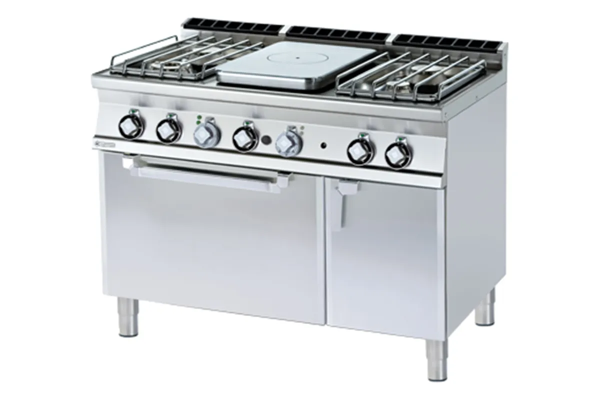 TPFV4 - 712 GEV/P ﻿﻿﻿Kuchnia żeliwna gazowa z piekarnikiemelektrycznym RM Gastro